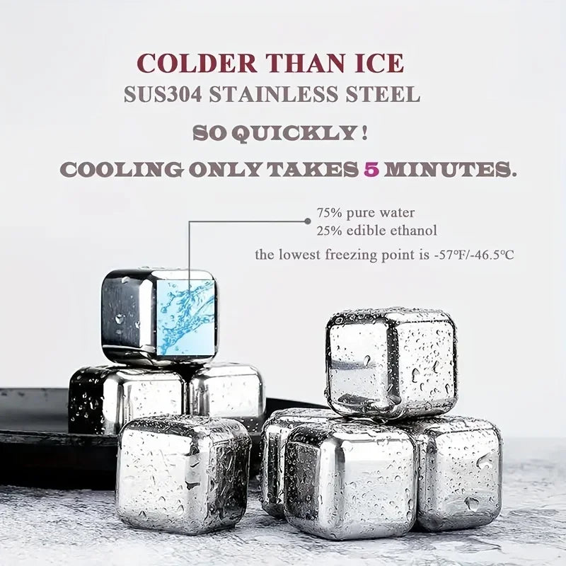 Stainless Steel Whiskey Stones – Gift Box Set