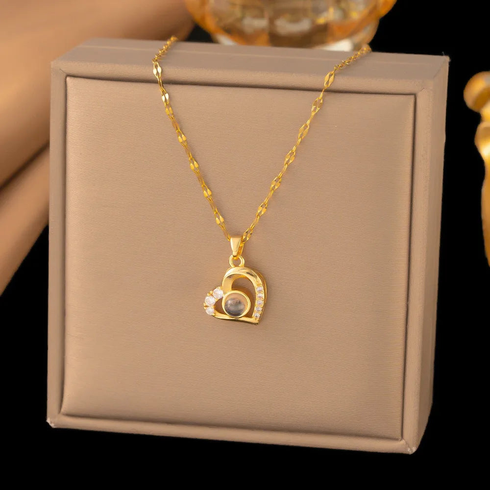 Sparkle Pendant Necklace – Heart, Moon, Swan & More