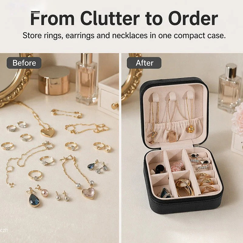 Mini Travel Jewelry Case – Vegan Leather