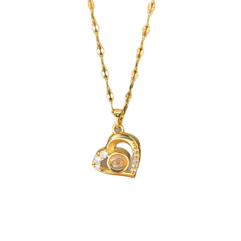 Sparkle Pendant Necklace – Heart, Moon, Swan & More