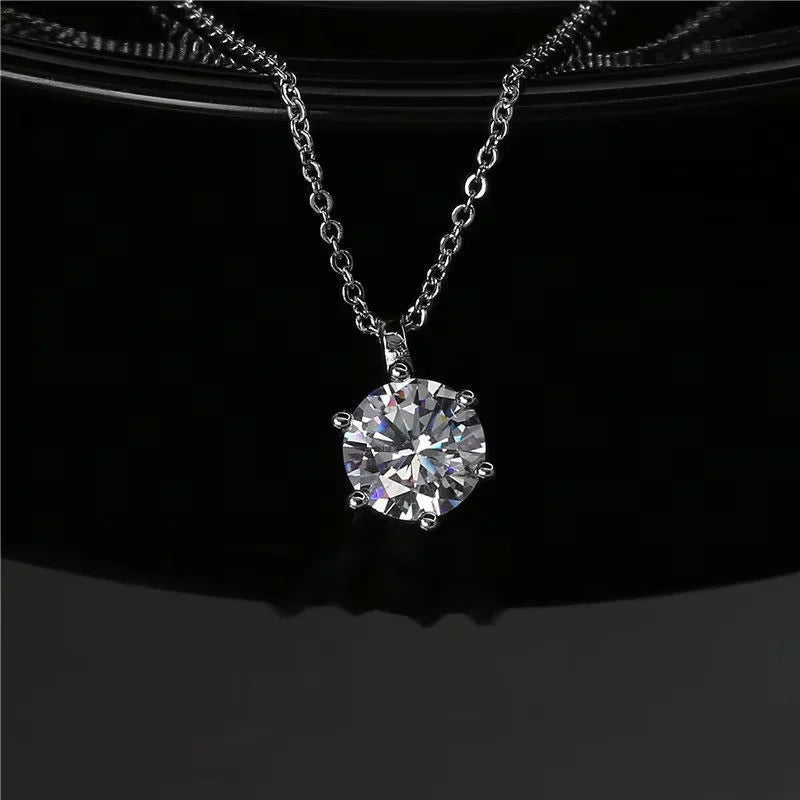 2 Carat Moissanite Solitaire Necklace