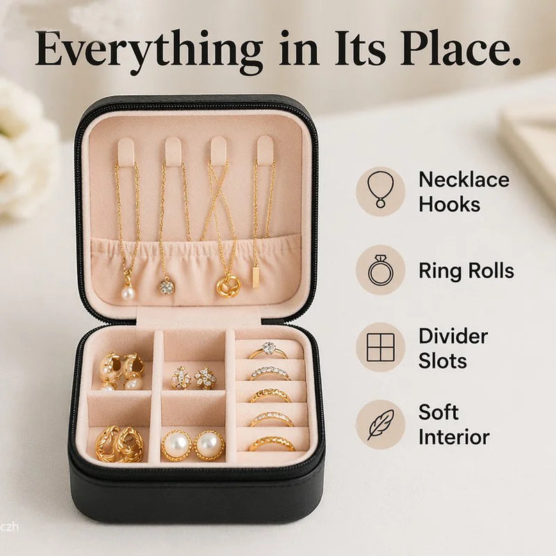 Mini Travel Jewelry Case – Vegan Leather